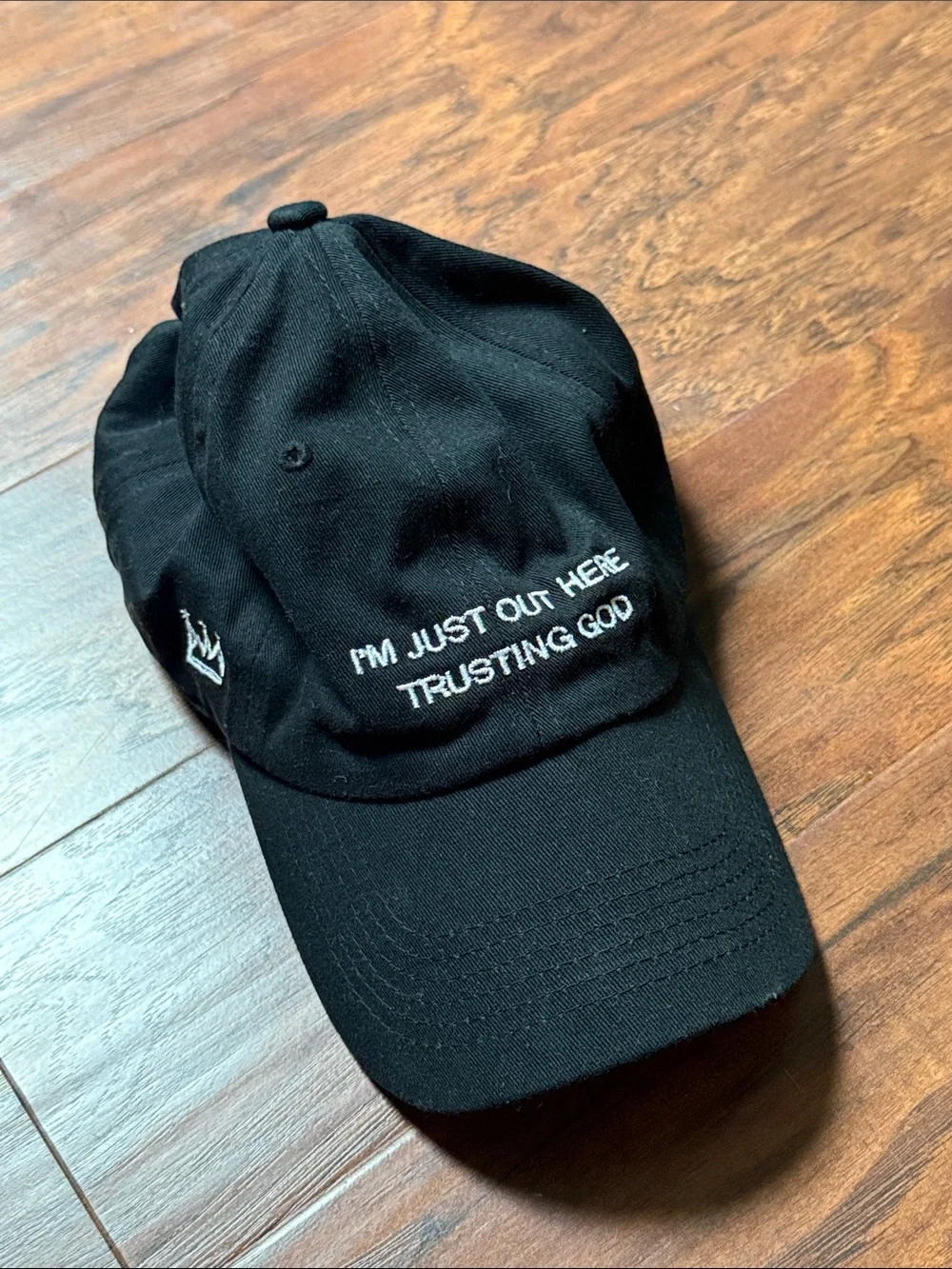 Black Embroidered Faith Baseball Cap